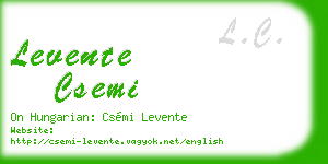 levente csemi business card